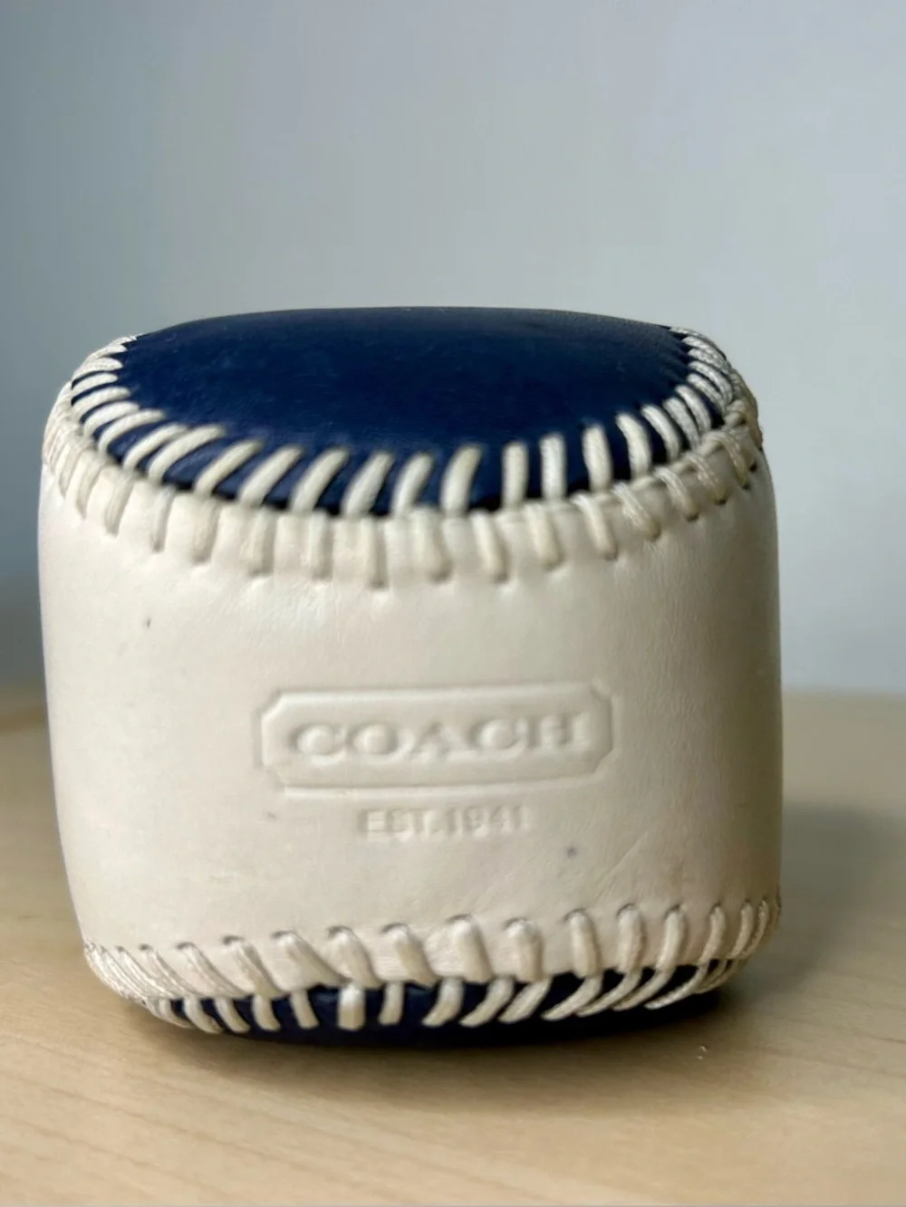 Coach Leather Baseball Paperweight - Picture 5 of 5